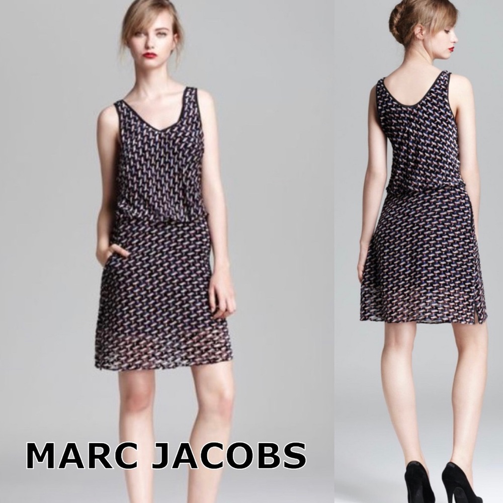 🚫SOLD🚫 Marc Jacobs Puzzle Piece Devore Velvet Dress Sz 6